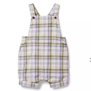 Janie & Jack The Plaid City Baby Overalls NWT